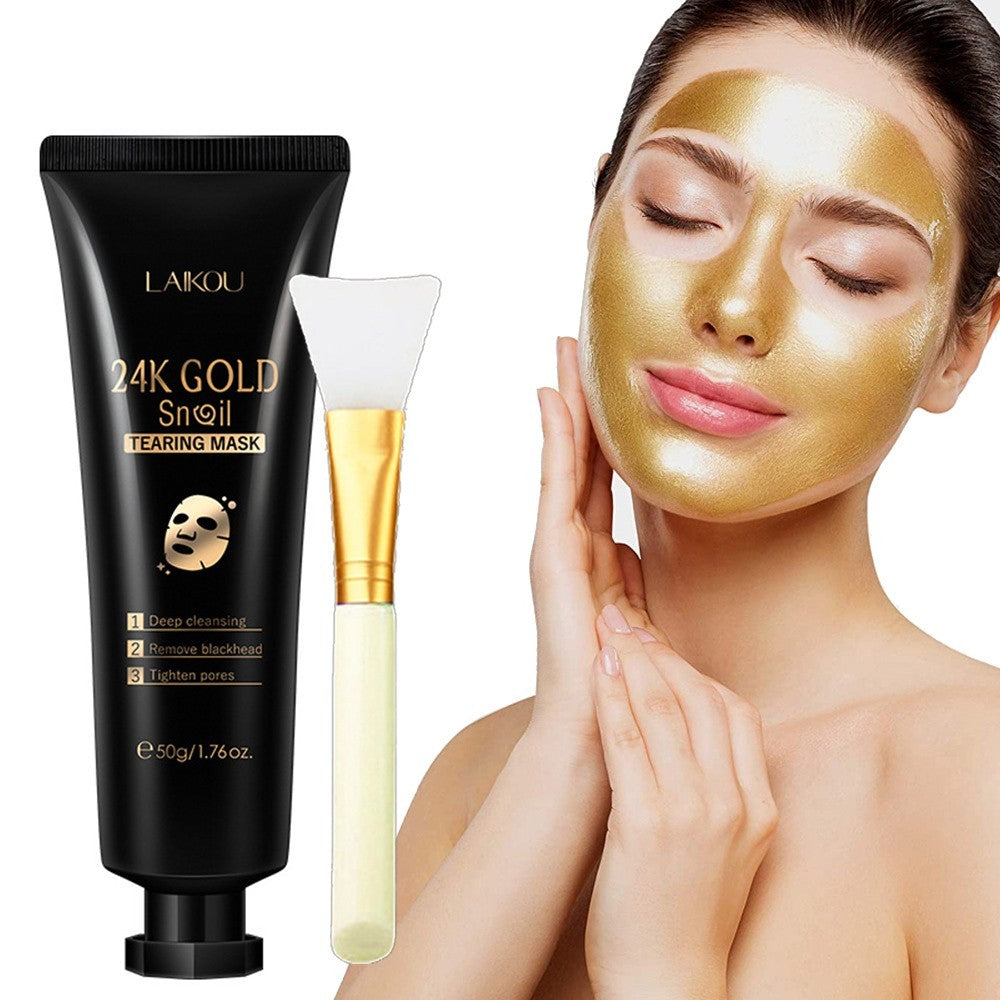 Masque Peel-Off Or 24K & Bave d’Escargot – Hydratation & Éclat
