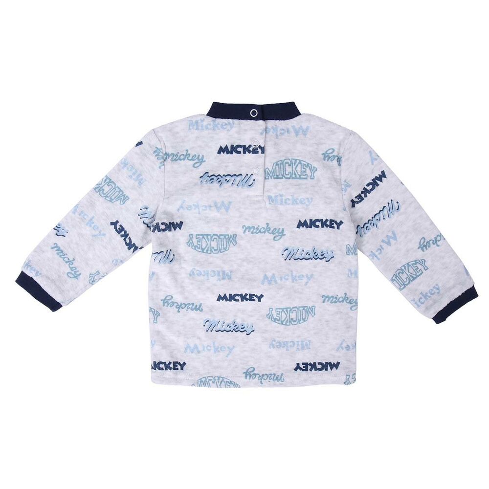 Pyjama Bébé Mickey Mouse Gris – 100 % Coton Manches Longues