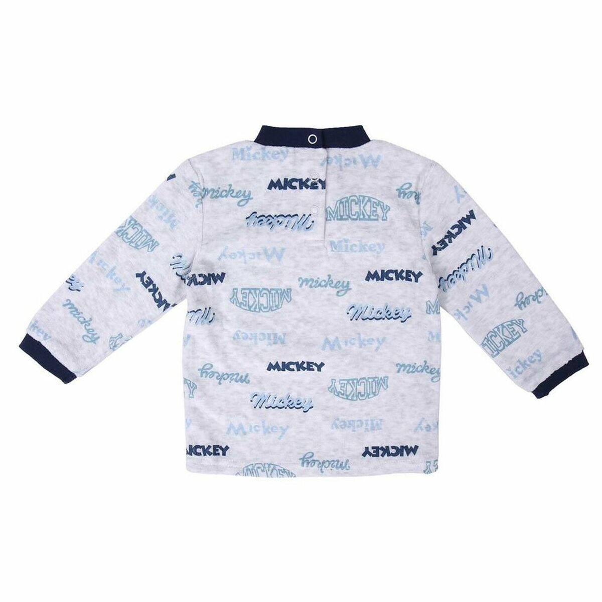 Pyjama Bébé Mickey Mouse Gris – 100 % Coton Manches Longues
