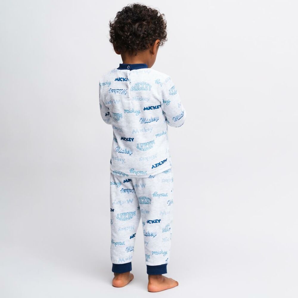 Pyjama Bébé Mickey Mouse Gris – 100 % Coton Manches Longues