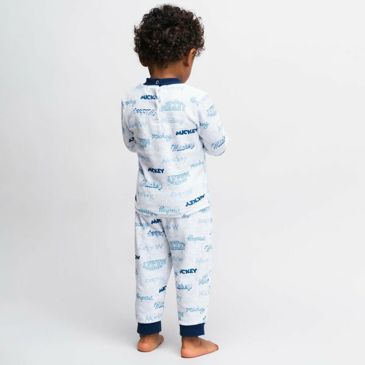 Pyjama Bébé Mickey Mouse Gris – 100 % Coton Manches Longues