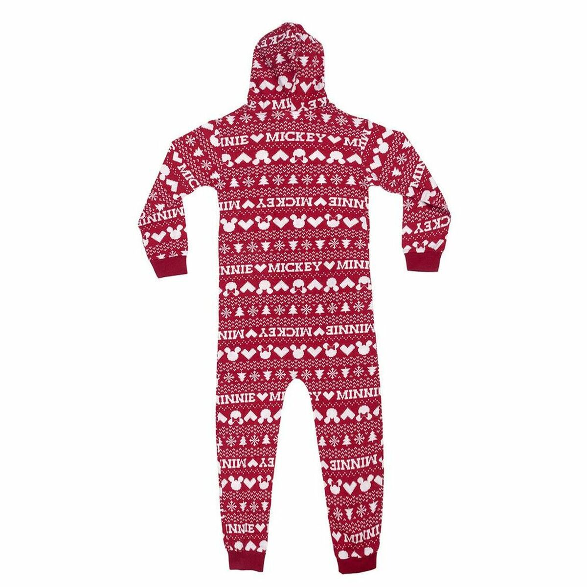 Pyjama Combinaison Enfant Mickey Mouse – 100 % Coton Rouge à Capuche