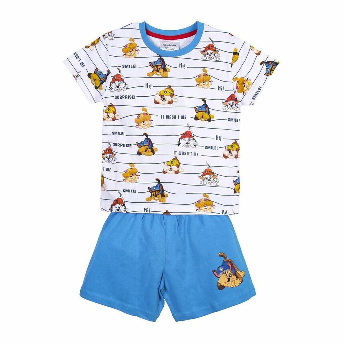 Pyjama Enfant Pat’ Patrouille Bleu – 100 % Coton Été