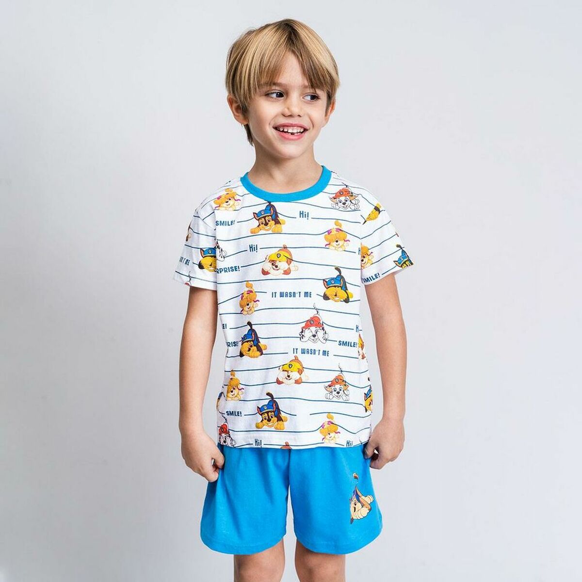 Pyjama Enfant Pat’ Patrouille Bleu – 100 % Coton Été
