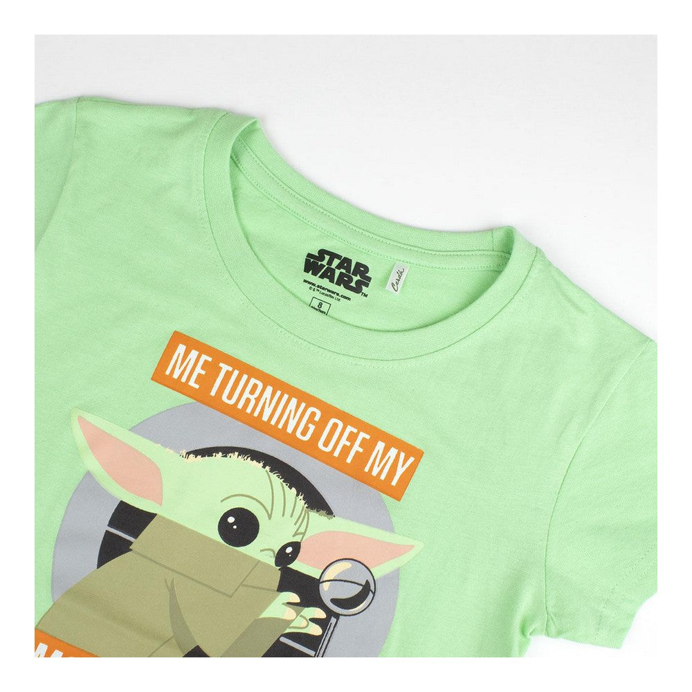 Pyjama Été Enfant – The Mandalorian (Baby Yoda) 100 % Coton Vert Clair