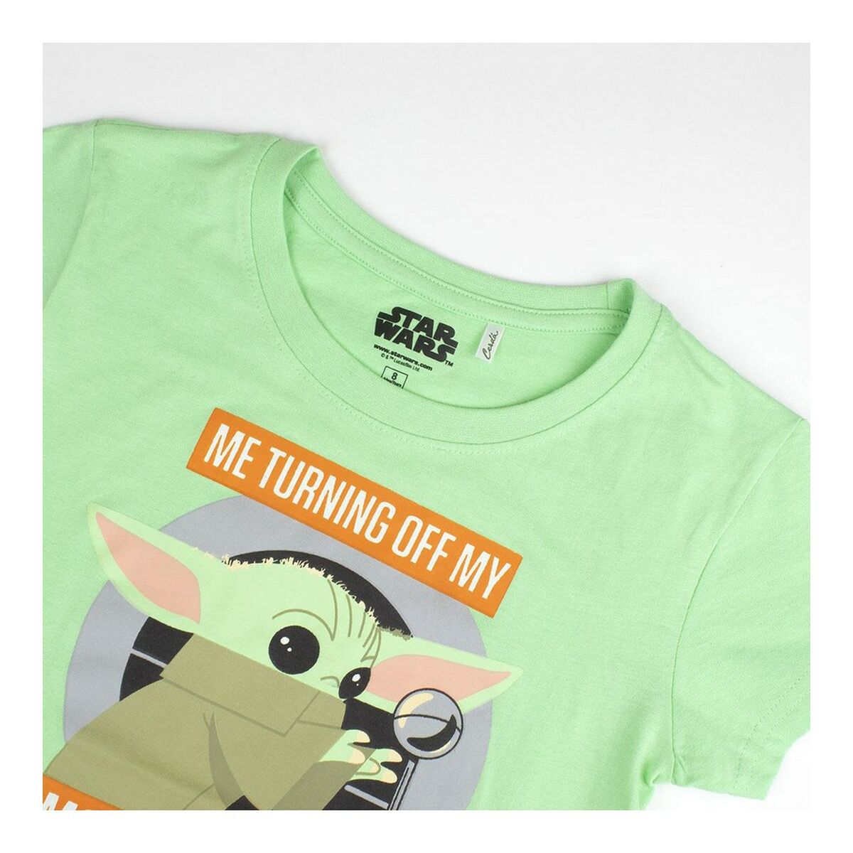 Pyjama Été Enfant – The Mandalorian (Baby Yoda) 100 % Coton Vert Clair