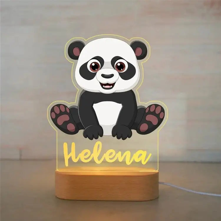 Veilleuse Enfant Personnalisée avec Prénom – Lampe Acrylique Animaux | Déco Chambre Bébé & Cadeau Naissance
