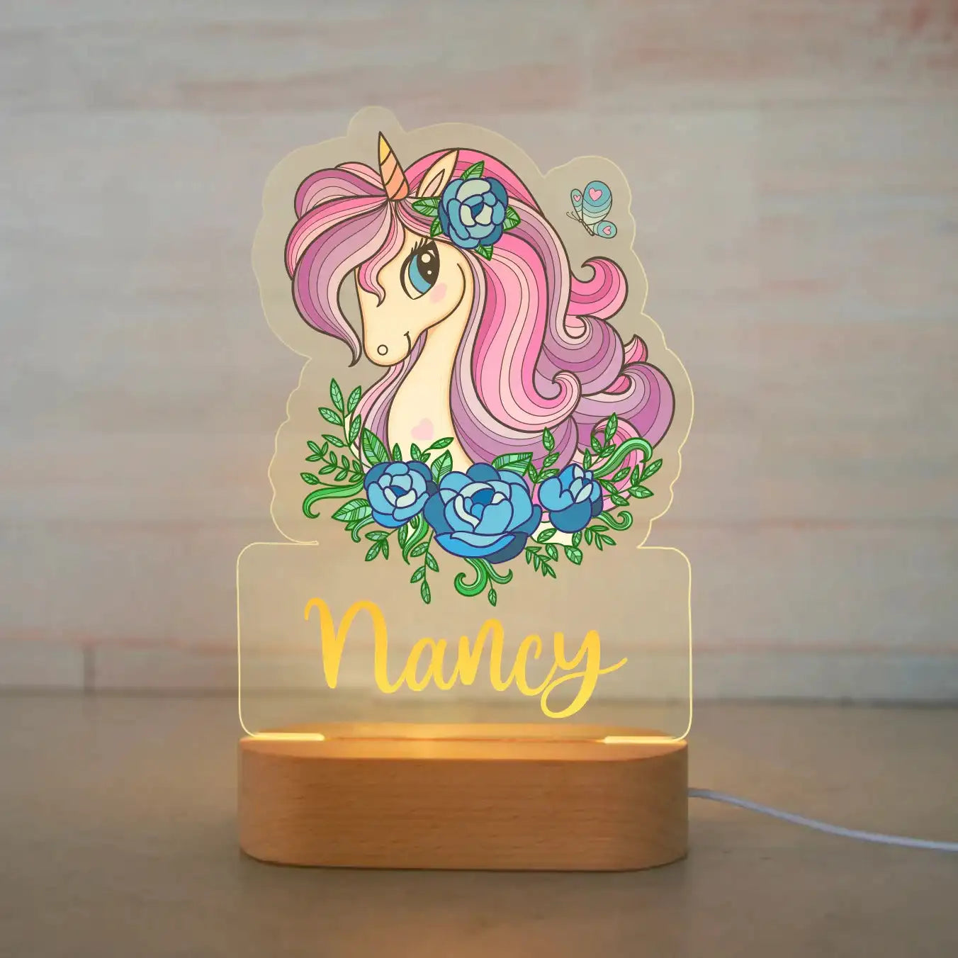 Veilleuse Enfant Personnalisée avec Prénom – Lampe Acrylique Animaux | Déco Chambre Bébé & Cadeau Naissance
