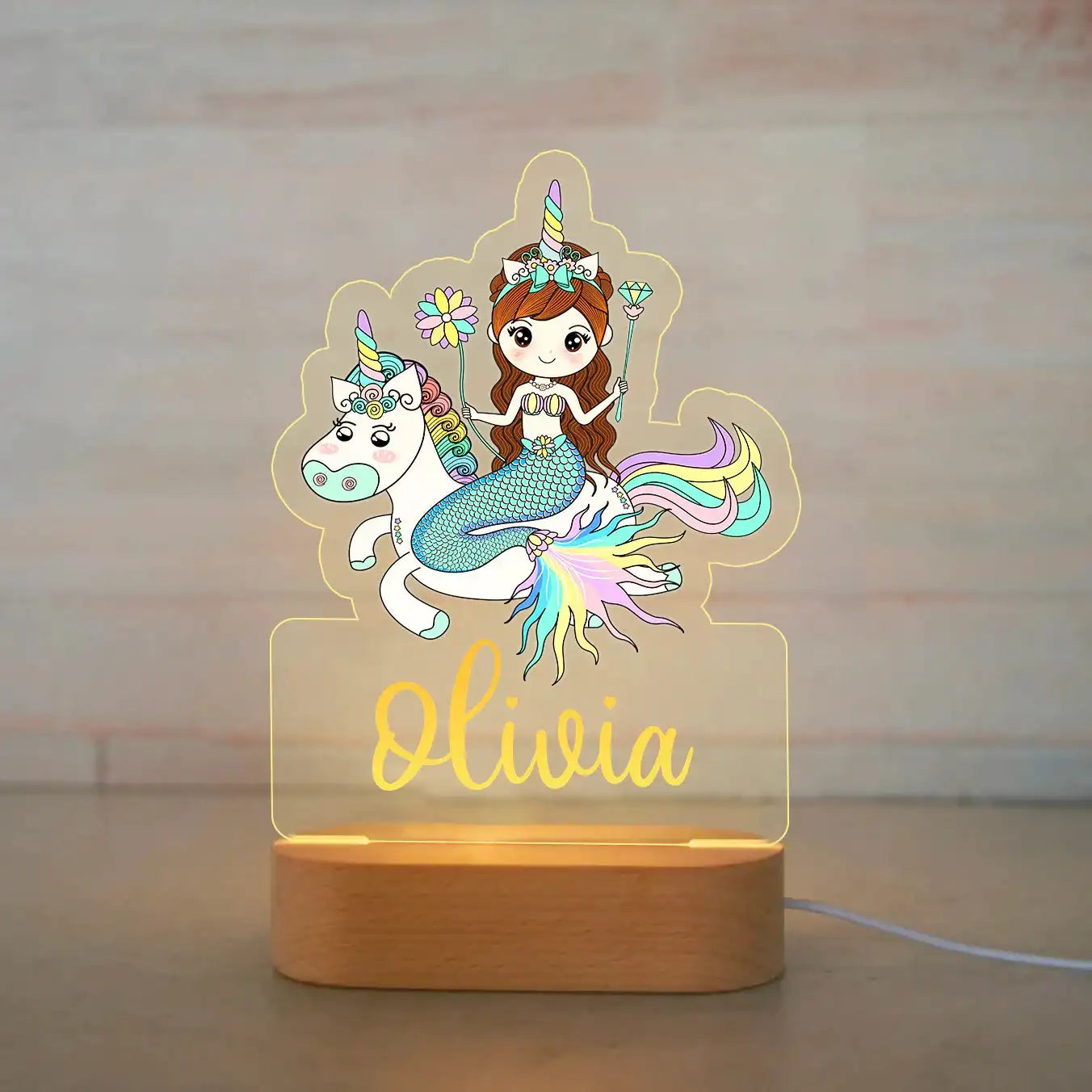 Veilleuse Enfant Personnalisée avec Prénom – Lampe Acrylique Animaux | Déco Chambre Bébé & Cadeau Naissance