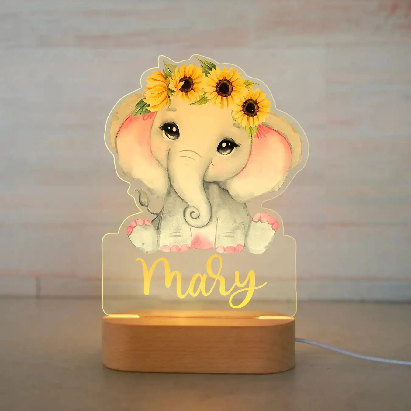 Veilleuse Enfant Personnalisée avec Prénom – Lampe Acrylique Animaux | Déco Chambre Bébé & Cadeau Naissance