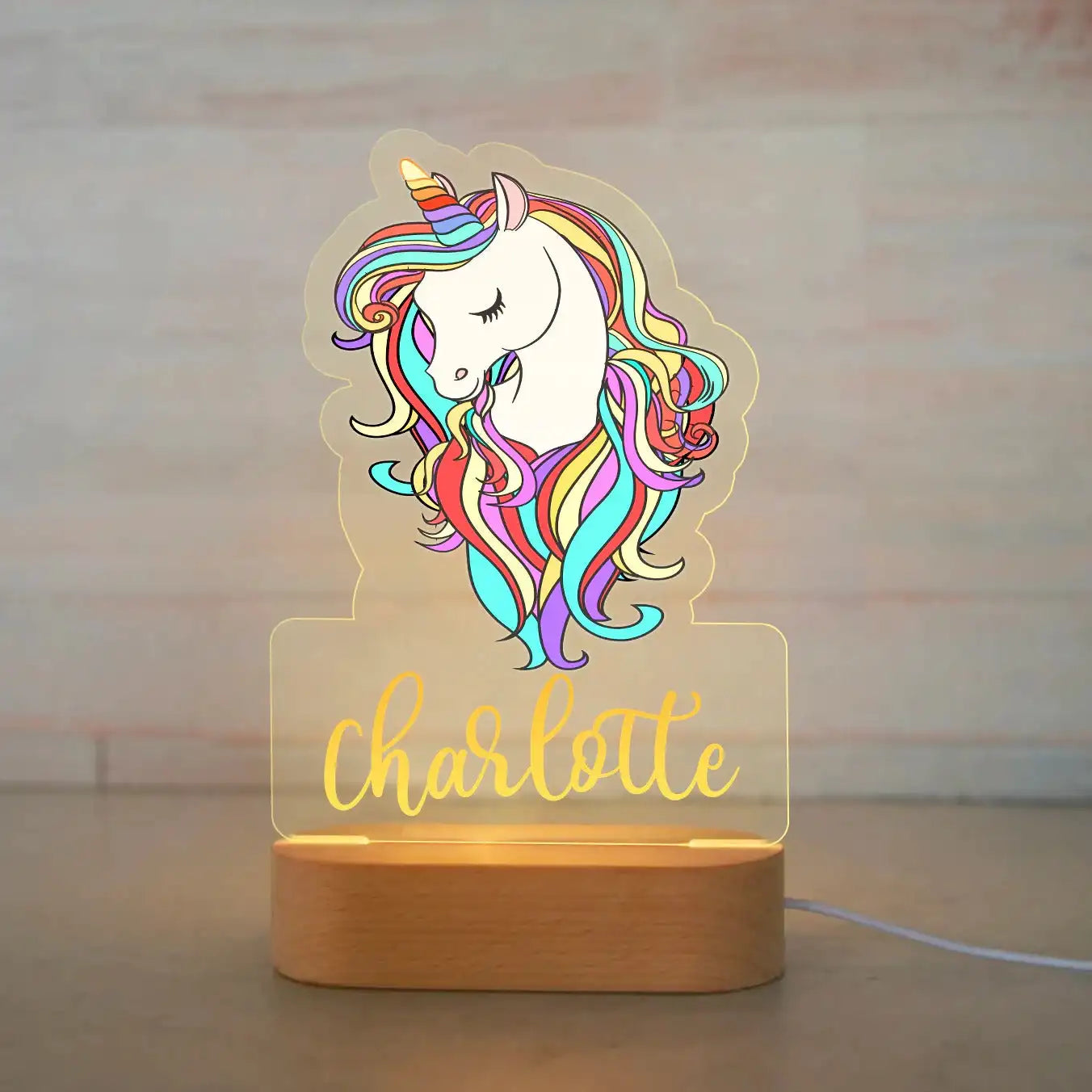 Veilleuse Enfant Personnalisée avec Prénom – Lampe Acrylique Animaux | Déco Chambre Bébé & Cadeau Naissance