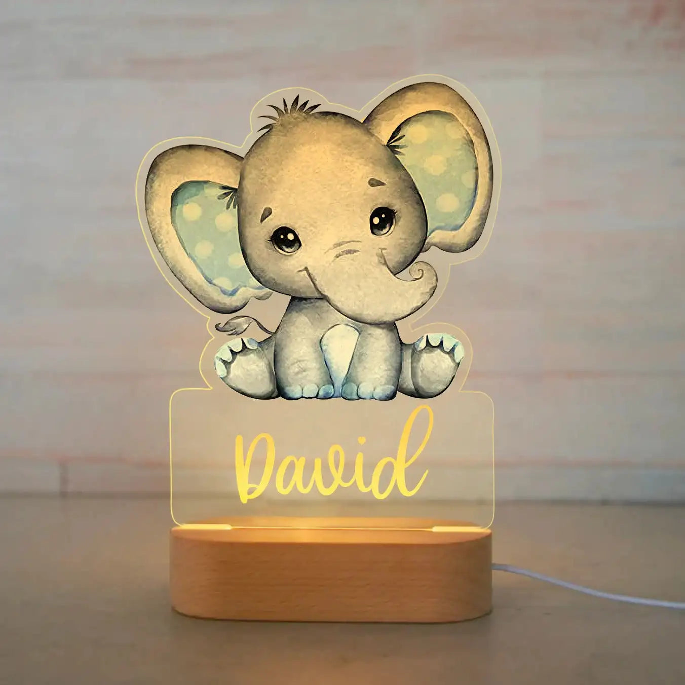 Veilleuse Enfant Personnalisée avec Prénom – Lampe Acrylique Animaux | Déco Chambre Bébé & Cadeau Naissance