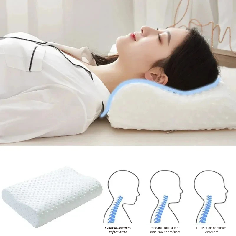 Orthopedic memory foam pillow, adjustable on the side.
