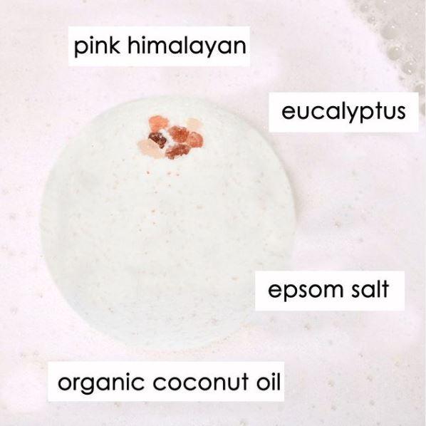 Bombe de bain eucalyptus & sel rose de l’Himalaya