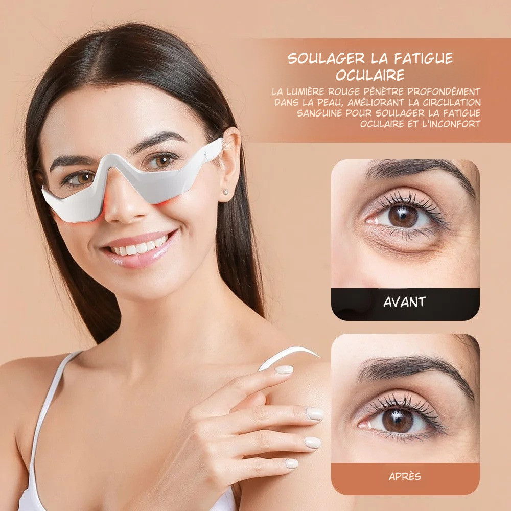 Eye Massager 3D – Relaxation Oculaire, Anti-Cernes & Rides | 4 Modes Massage Lumière Rouge