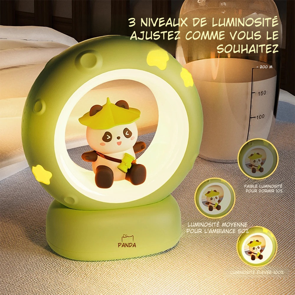 Veilleuse Lune Animaux  – Lapin, Chat ou Panda