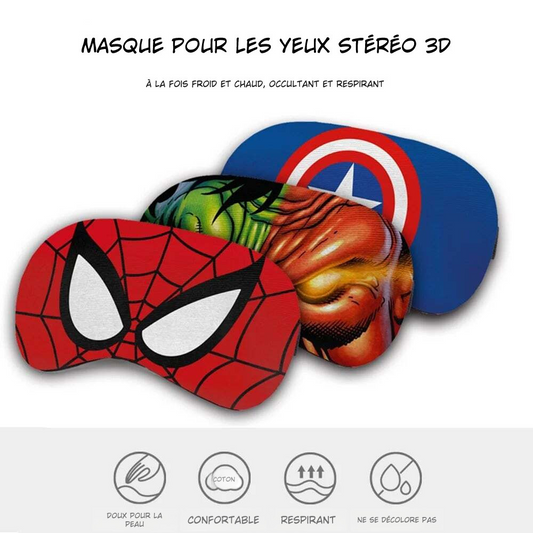 Masque de Sommeil 3D Super-Héros – Confort Ergonomique | Pour Enfants & Adultes