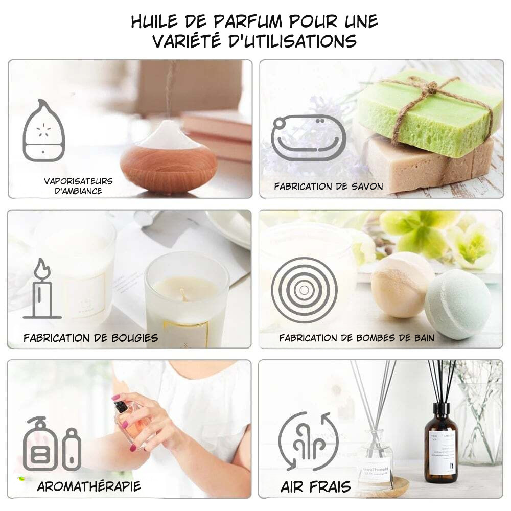 Huile Essentielle 100 % Naturelle EUQEE 10 ml – Lavande, Eucalyptus, Vanille, Agrumes & Plus