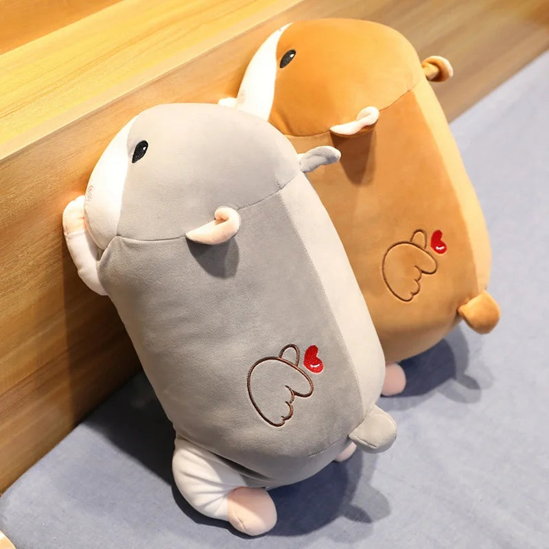 Coussin Peluche Animal 40 cm – Hamster, Cochon ou Souris