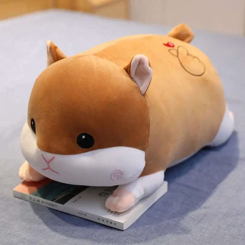 Coussin Peluche Animal 40 cm – Hamster, Cochon ou Souris