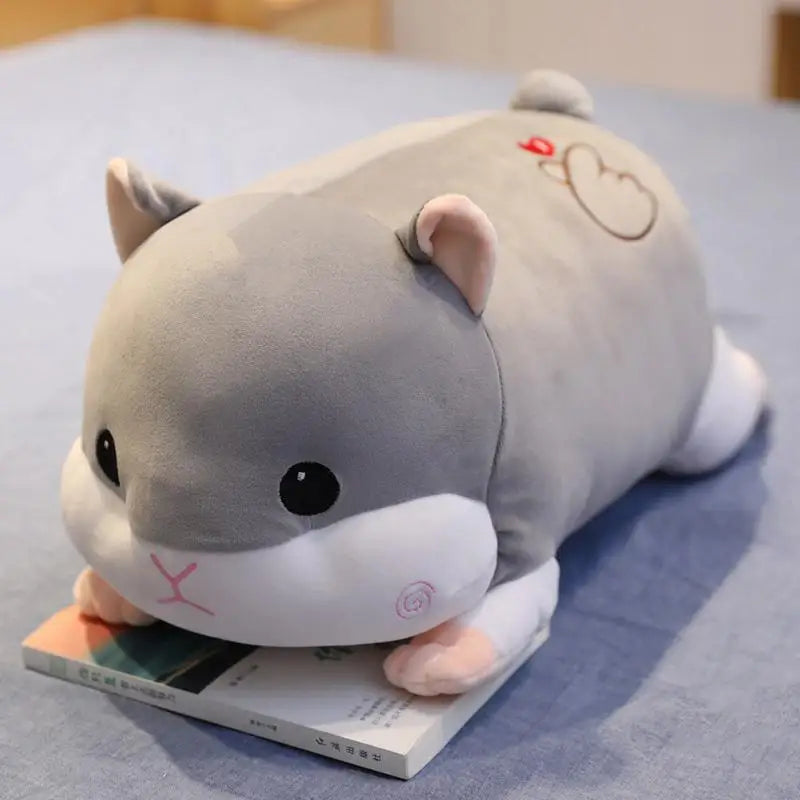 Coussin Peluche Animal 40 cm – Hamster, Cochon ou Souris