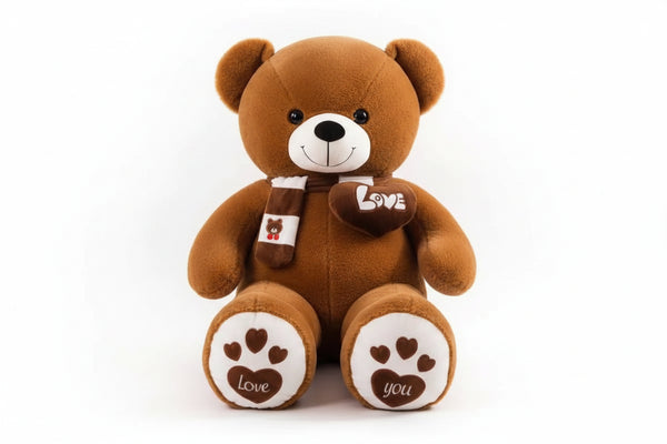 Ours en Peluche à Écharpe – Cadeau Tendre à Offrir (4 Coloris)