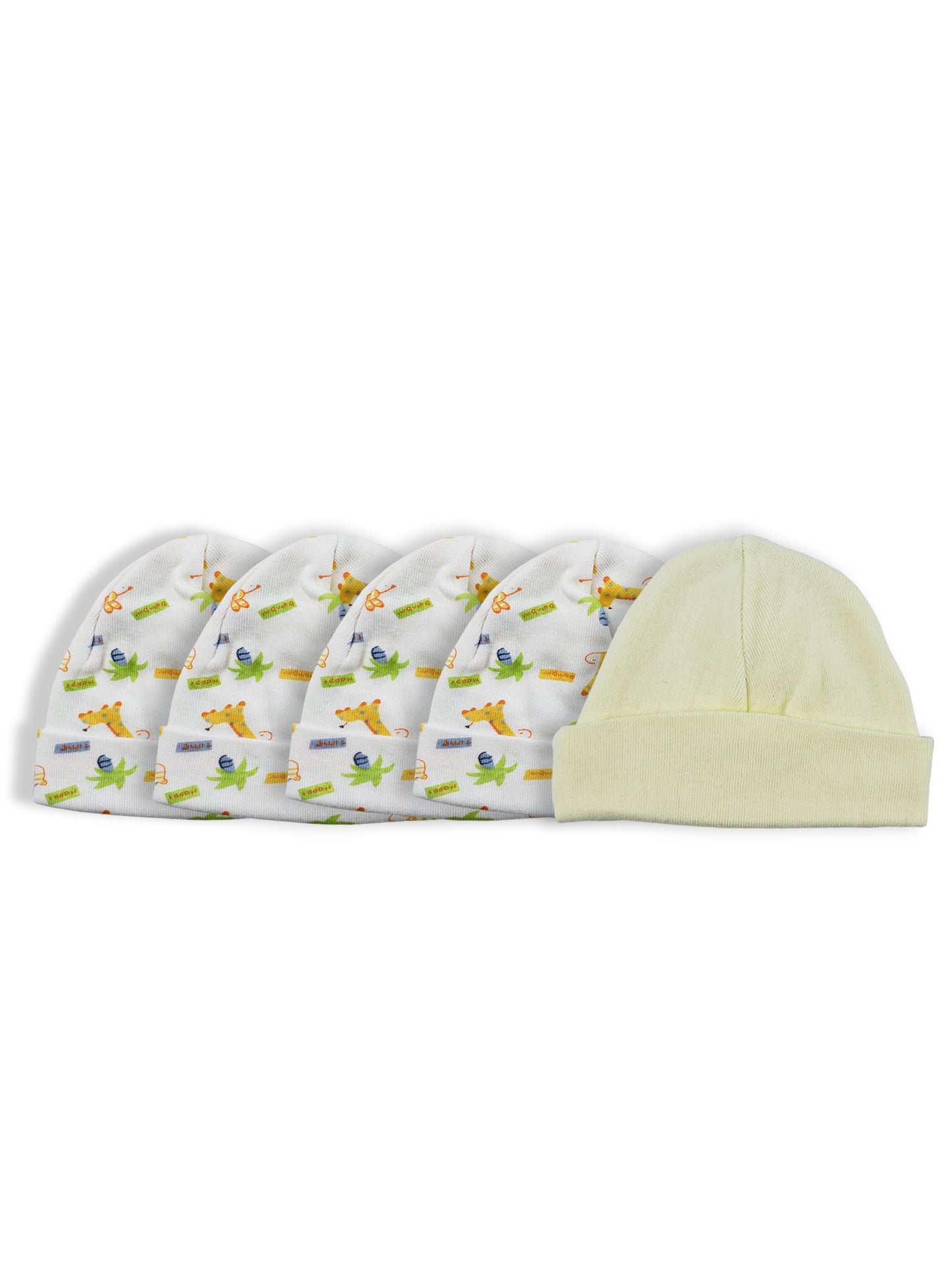 Lot de 5 Bonnets Bébé en Coton