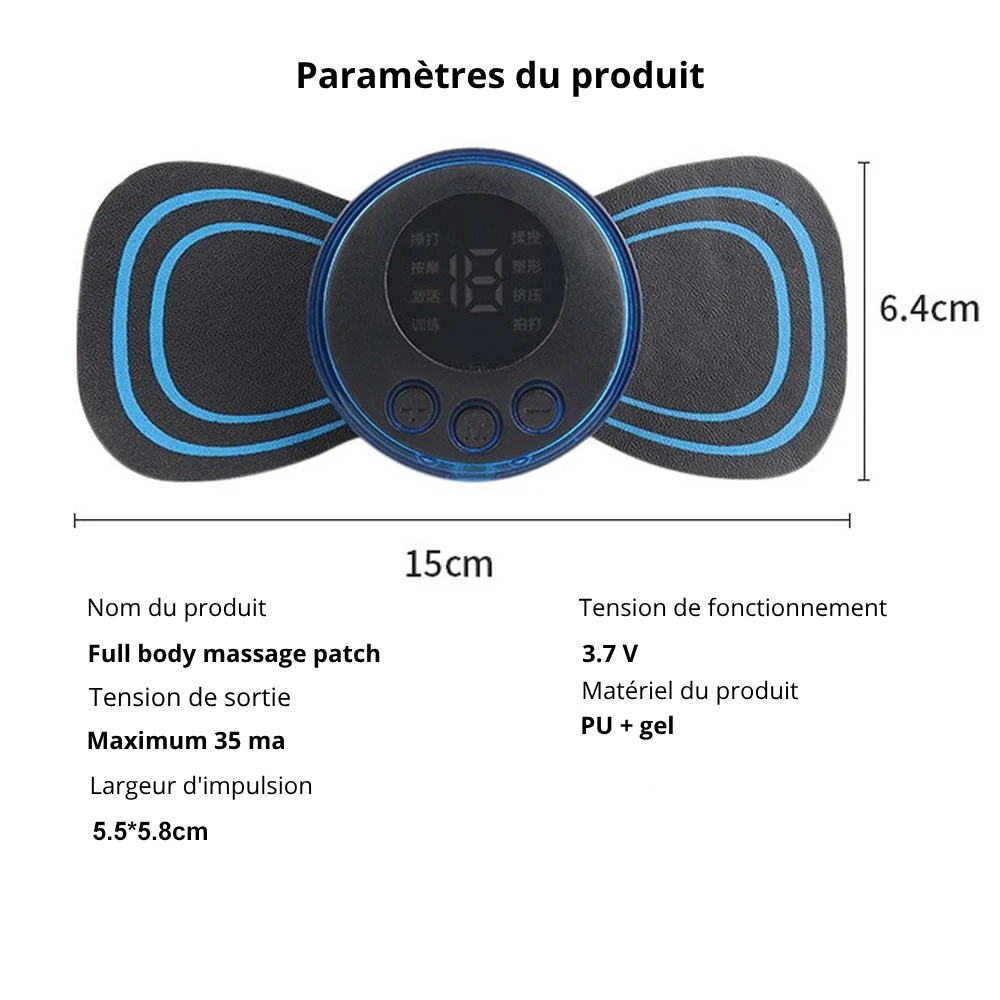 Mini EMS Electric Neck Massager, Cervical Vertebrae Back Massage Patch, Relieve Muscle Fatigue