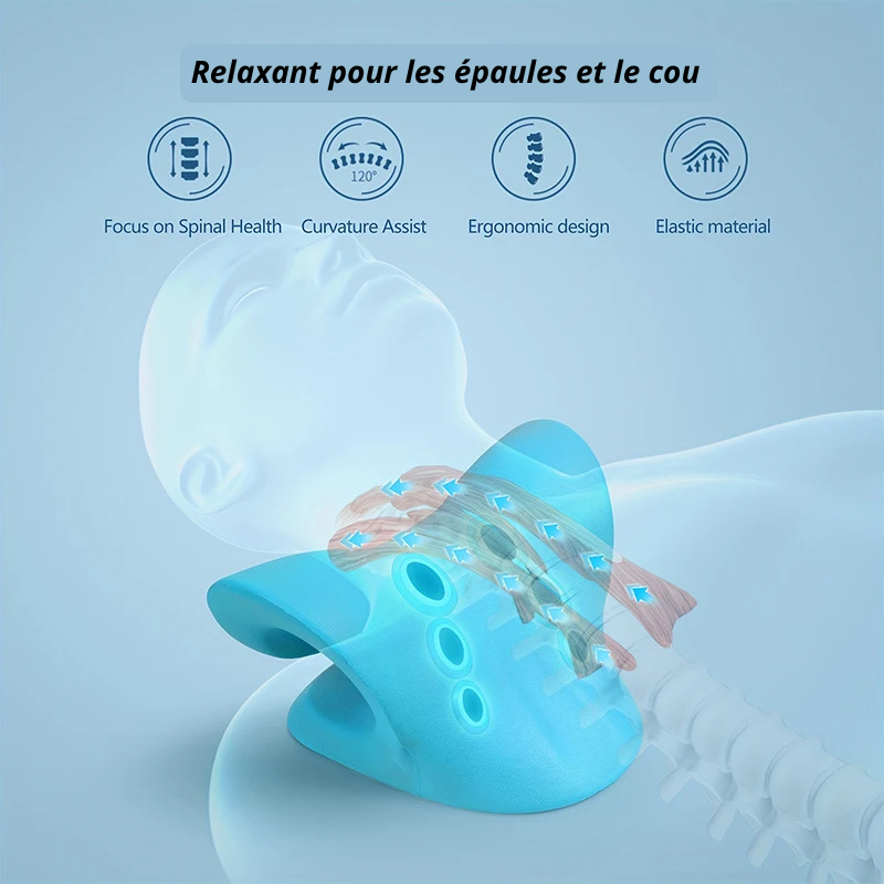Relaxateur Cervical et Épaules – Oreiller d'Étirement pour Soulager les Douleurs Cervicales & Alignement Vertébral