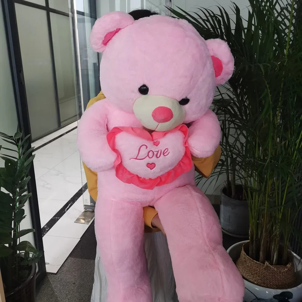 Ours en Peluche Géant 80/100cm – LOVE & I ❤️ U | Cadeau Doux pour Petits et Grands