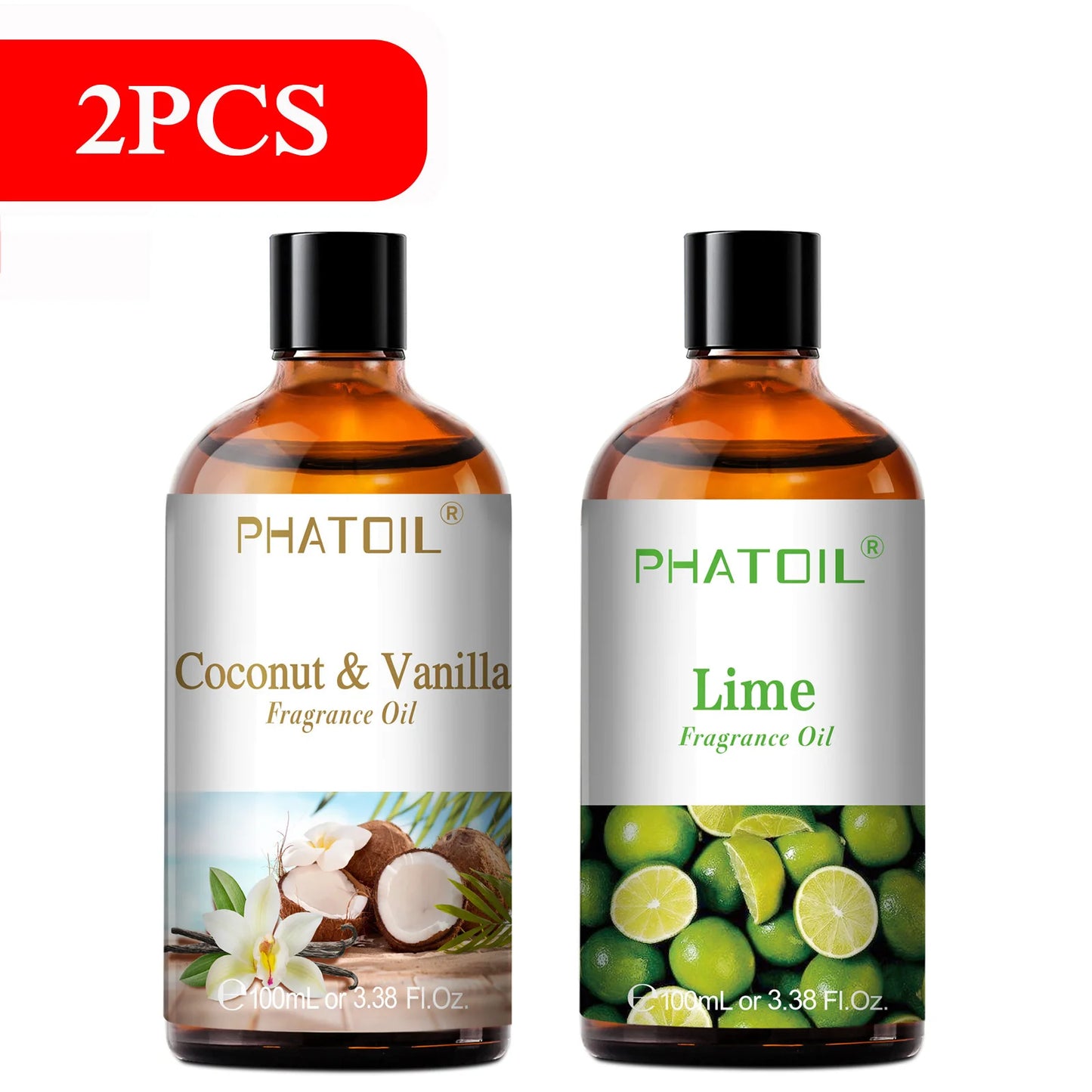Huile Aromathérapie PHATOIL 100ml – Coco, Vanille, Fraise, Citron | Pour Diffuseur & Bougies