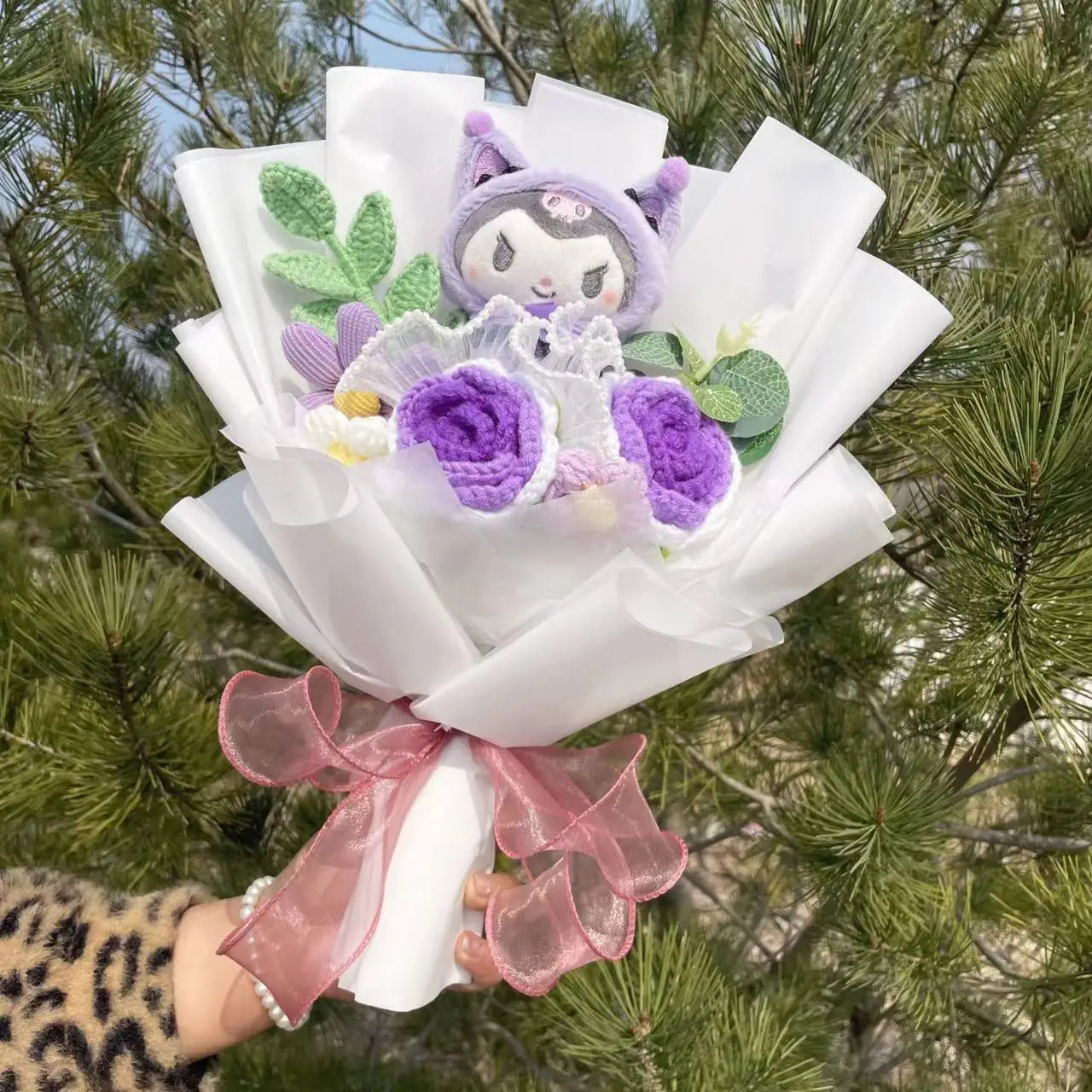 Bouquet Hello Kitty Kawaii – Peluche + Fleurs Artificielles