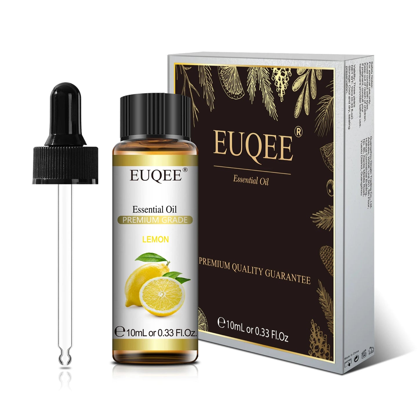 Huile Essentielle 100 % Naturelle EUQEE 10 ml – Lavande, Eucalyptus, Vanille, Agrumes & Plus