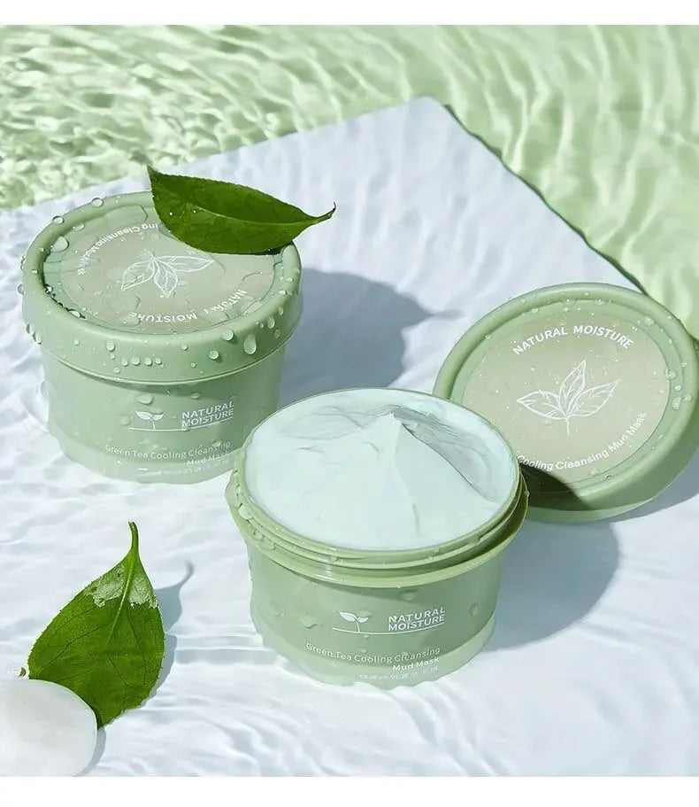 Masque Visage Glacé au Thé Vert 120g – Nettoyant, Anti-Imperfections & Hydratant