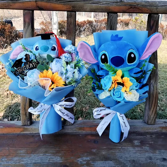 💐 Bouquet Peluche Lilo & Stitch – Fleurs & Tendresse à Offrir