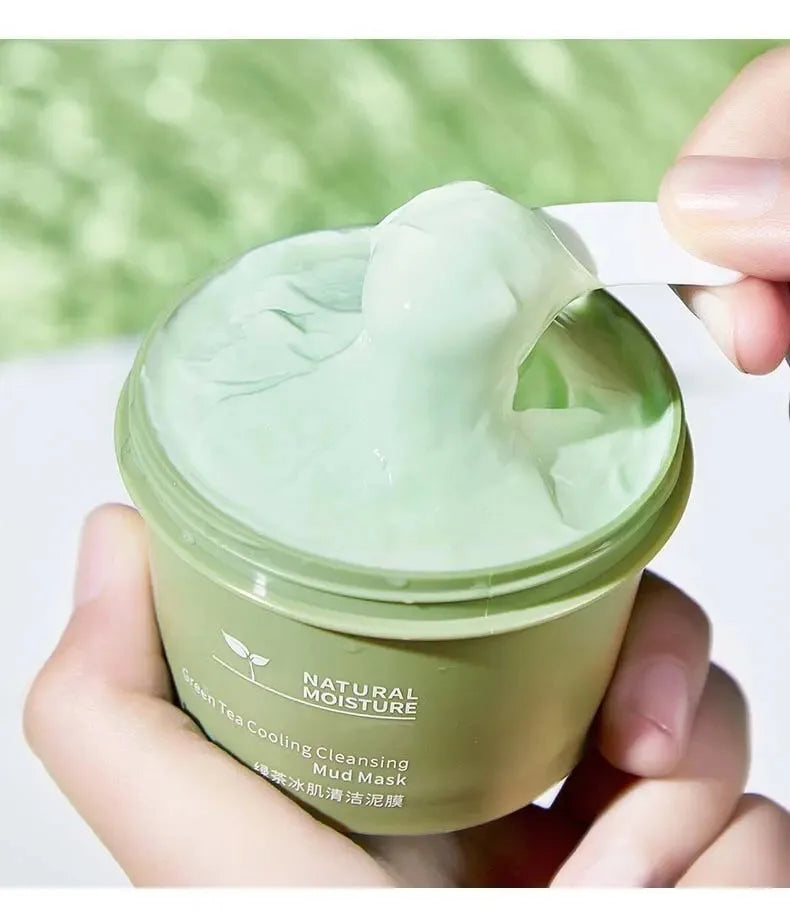 Masque Visage Glacé au Thé Vert 120g – Nettoyant, Anti-Imperfections & Hydratant