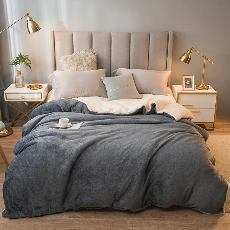 Plaid en Laine Doux et Chaud – Couverture Double Face Anti-boulochage