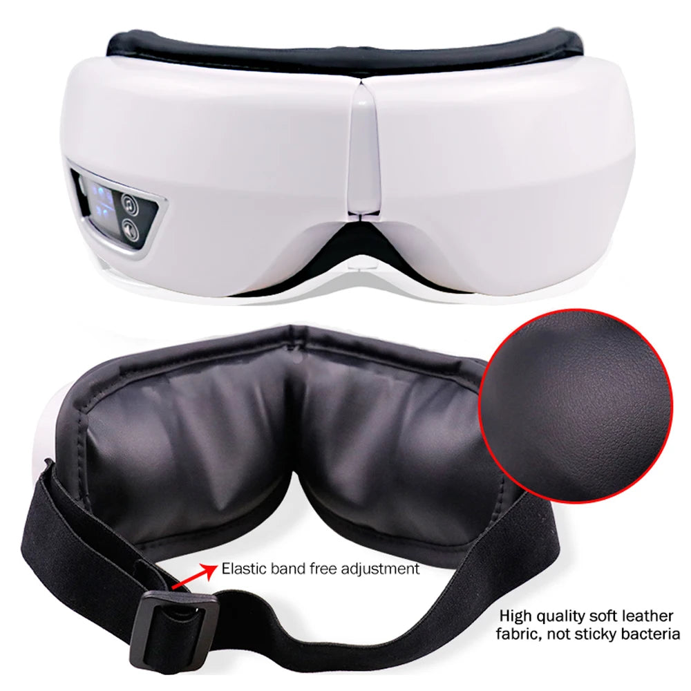 Masque de Massage Intelligent pour les Yeux 6D – Vibrations, Airbags & Musique Relaxante