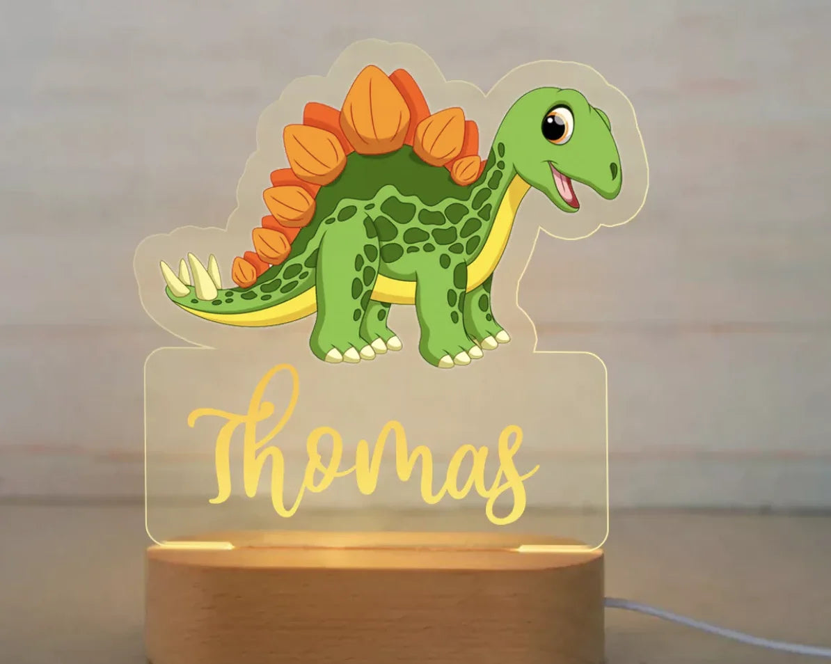Veilleuse Enfant Personnalisée avec Prénom – Lampe Acrylique Animaux | Déco Chambre Bébé & Cadeau Naissance