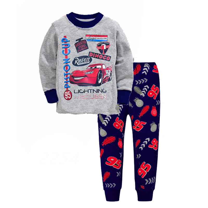 Pyjama Enfant Cars McQueen – Ensemble Coton Manches Longues Garçon & Fille
