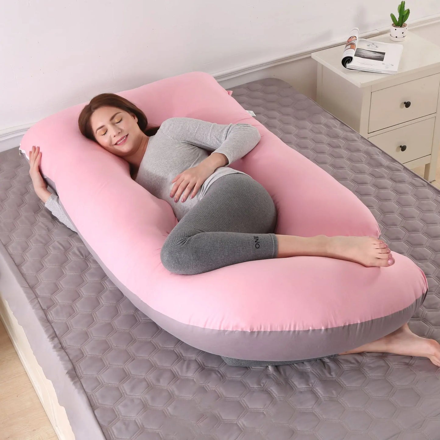 Oreiller de Corps Complet 60" – Coussin de Grossesse & Soutien Total | Dos, Jambes, Hanches & Ventre | Housse Incluse