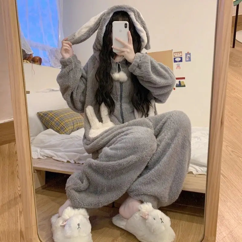 Pyjama Kigurumi Femme – Combinaison Hiver à Capuche