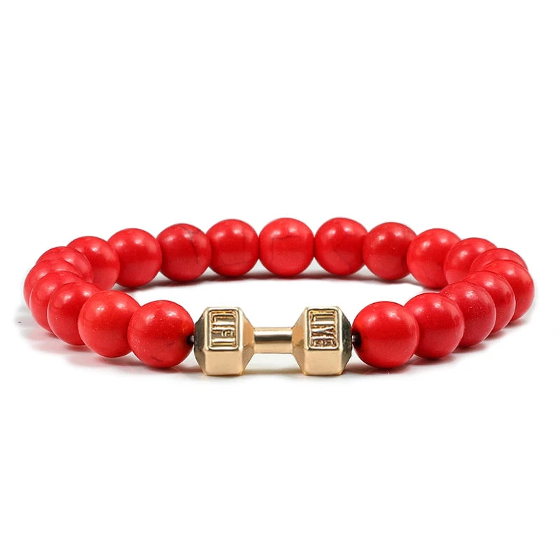 Bracelet Pierre de Lave Noire & Blanche – Bijou Sport, Force & Équilibre