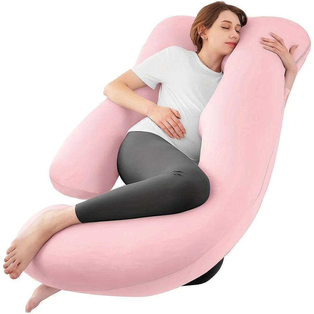 Oreiller de Corps Complet 60" – Coussin de Grossesse & Soutien Total | Dos, Jambes, Hanches & Ventre | Housse Incluse