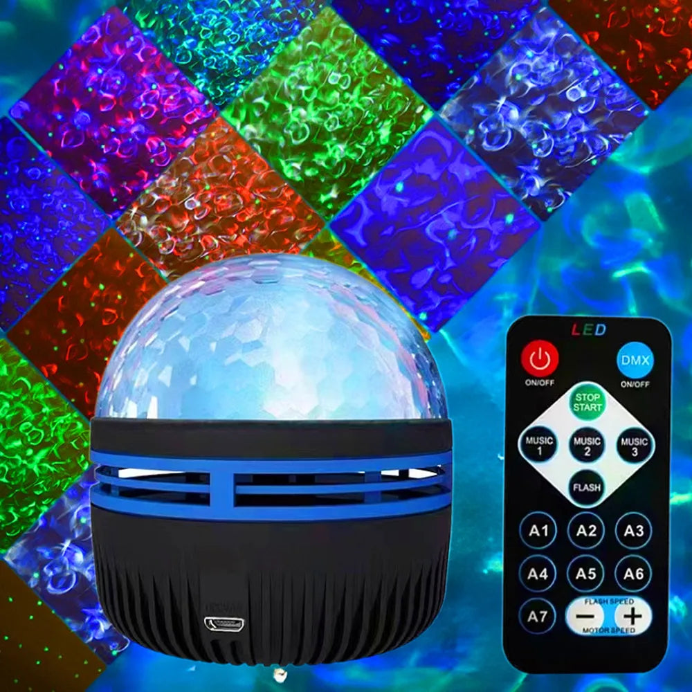 Projecteur Galaxy Aurora USB 360° | Lampe LED Multicolore avec Télécommande