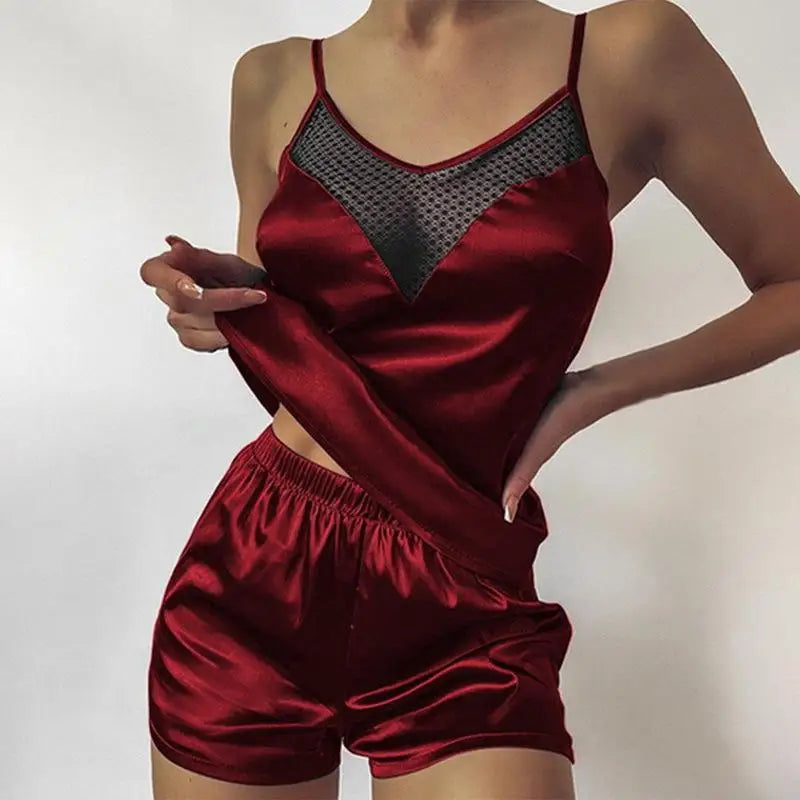 Pyjama Femme Été – Bretelles Fines & Short Imprimé
