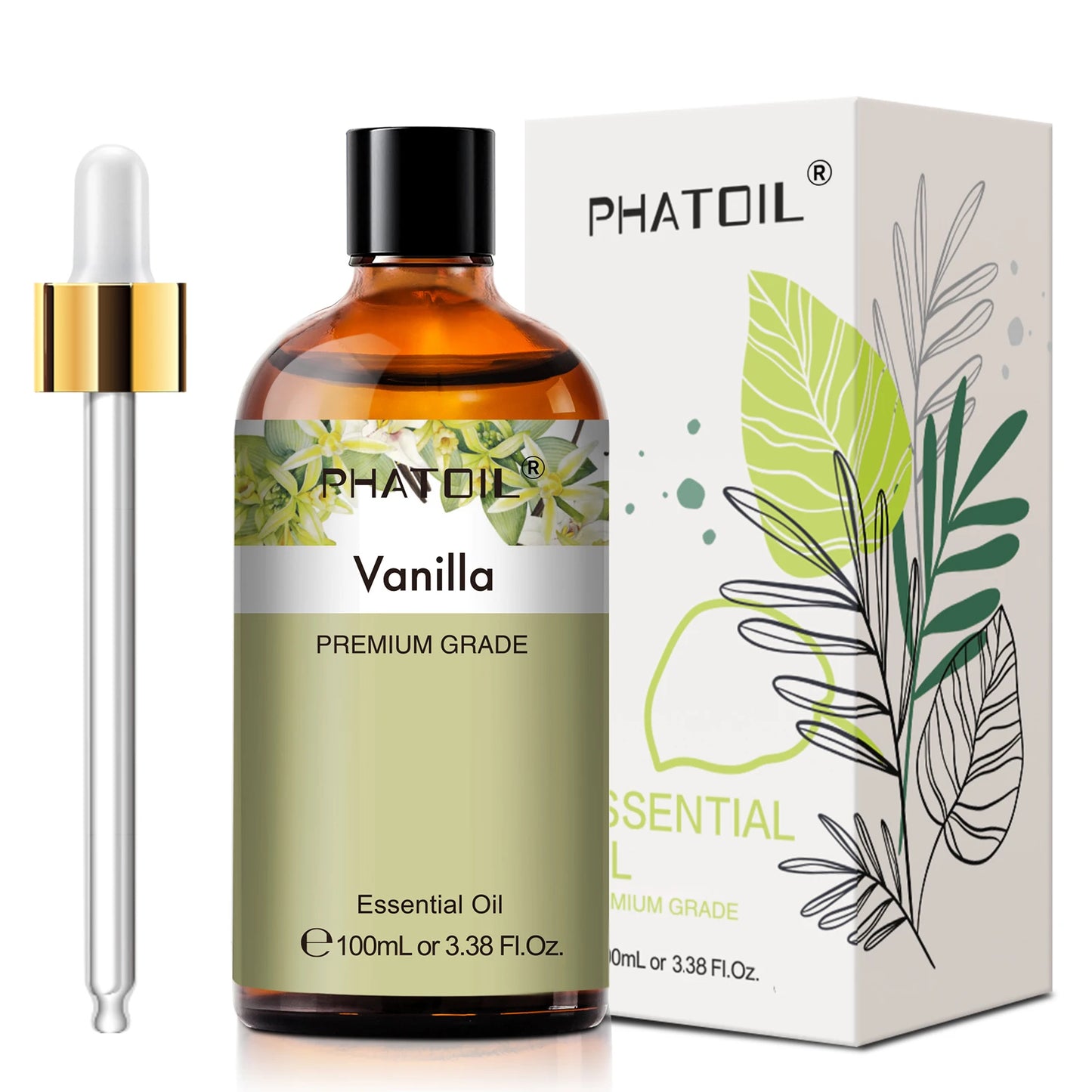Huile Essentielle PHATOIL 100ml – Eucalyptus, Lavande, Vanille, Citron | Aromathérapie & Soins DIY