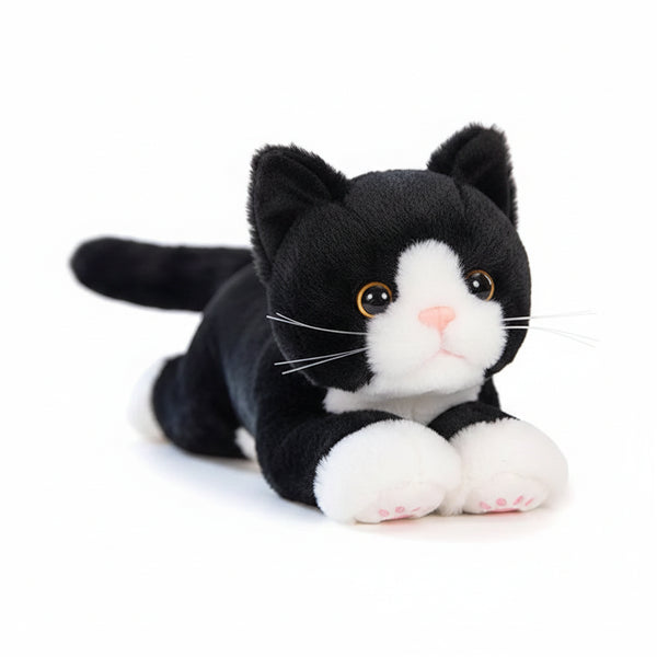 Peluche Chat Réaliste – Chaton Couché Ultra-Doux 53 cm (Déco)
