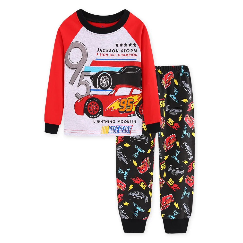 Pyjama Enfant Cars McQueen – Ensemble Coton Manches Longues Garçon & Fille