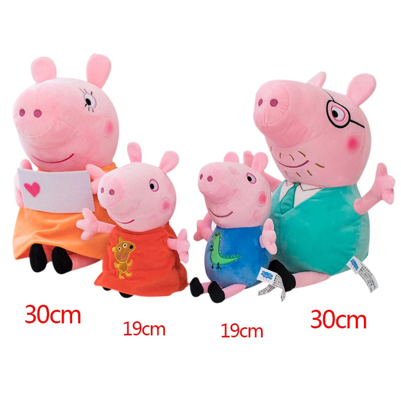 Set de 4 Peluches Peppa Pig – Famille Complète (Peppa, George, Maman Pig & Papa Pig)